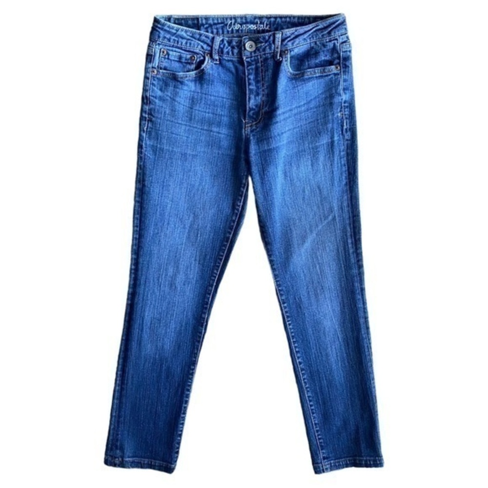 Aeropostale Ayla Mid-Rise Medium Wash Skinny Jeans Size 4 Short